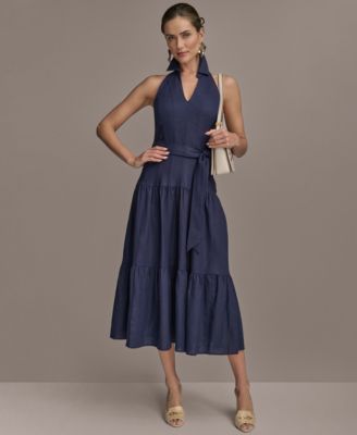 Donna Karan New York - Women's Sleeveless Halter A-Line Dress