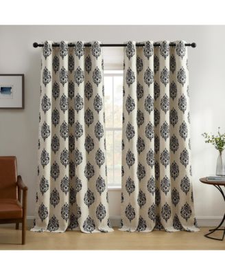 Elrene Home Fashions - Navara Medallion Block-Print 52" x 95" Window Panel